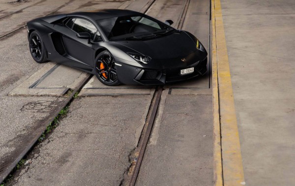Alexandre Mourreau Lamborghini Aventador top view front three quarters