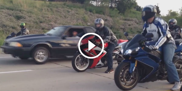 BEATER BOMB 5.3L 500hp Fox vs R1 vs ZX10R vs GSXR600 & More