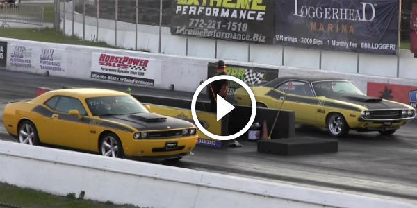Challenger SRT8 vs 340 Six Pack Challenger TA - Old vs New - 1-4 Mile - Road Test TV