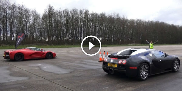 DRAG RACE LaFerrari vs Bugatti Veyron - Vmax Stealth