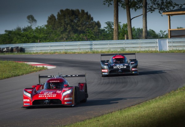 2015 Nissan GT-R LM NISMO LMP1 race car in a race