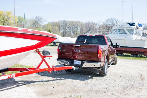 2016 Ford F-150 with Pro Trailer Backup Assist rear three quarters
