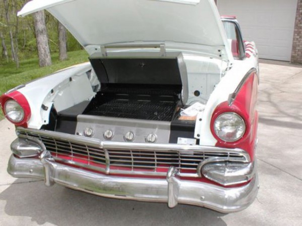 custom barbecue in a car