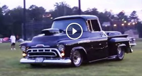 NASTY 57 PRO MOD STREET PICKUP START UP RIDE BY INSANE EXHAUST 7.90 14 MILE WHEELIE BARS NITROUS