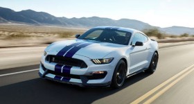 2016 Mustang Shelby GT350 front three quarters in motion - featured image