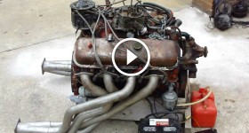 CHEVY 454 ENGINE START UP ON GROUND HOT RATROD ENGINE TEST RUN REDNECK ENGINEERING