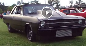 NASTY 69 MOPAR START UP RIDE BY WHEELIE BARS 'CHUTE KILLER EXHAUST TURBO STEALTH
