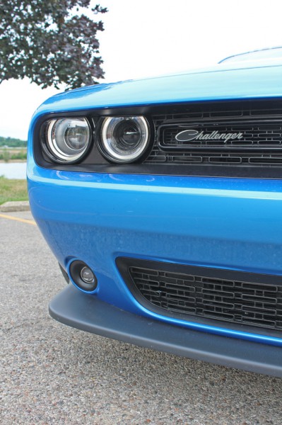 2015 Dodge Challenger Scat Pack headlight close up