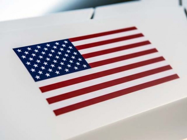 Ford Mustang Apolo Edition american flag close up