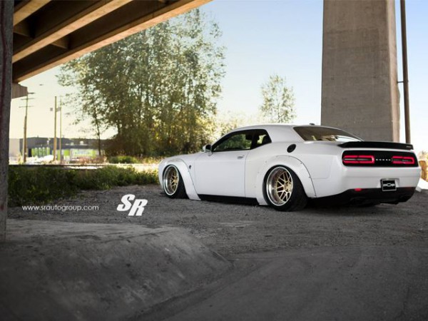 Liberty Walk kit for Dodge Challenger SRT Hellcat rear three quarters