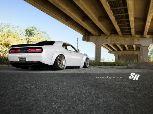 Liberty Walk kit for Dodge Challenger SRT Hellcat rear three quarters left side