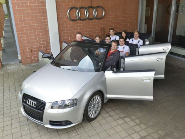 Audi A3 Cabrio with six doors front three quarters
