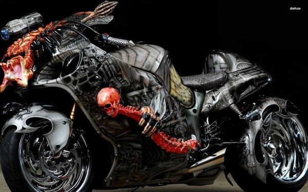 Custom Suzuki Hayabusa The Predator Bike front three quarters