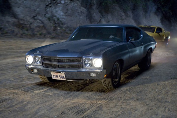 Dom Toretto's 1970 Primer Chevrolet Chevelle SS front three quarters view