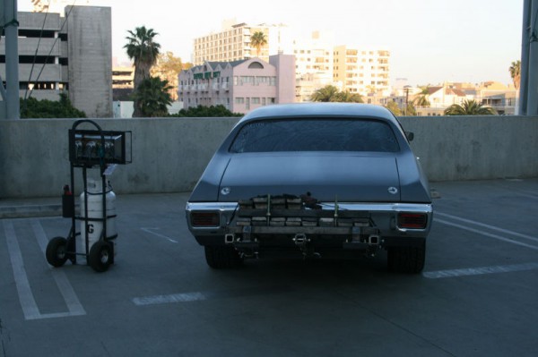 Dom Toretto's 1970 Primer Chevrolet Chevelle SS rear end