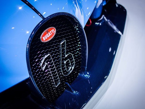 Bugatti Vision Gran Turismo emblem close up