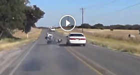 Driver Swerves Into Passing Motorcyclists