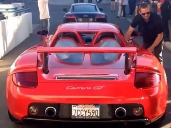 Paul Walker and his Porsche Carrera GT rear end