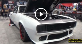 Custom Restored Silver White Chevrolet Camaro at 2015 Sema Motor Show