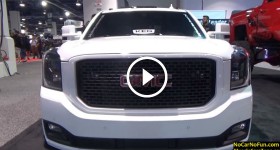 White Slammed GMC Truck - 2015 Sema Motor Show