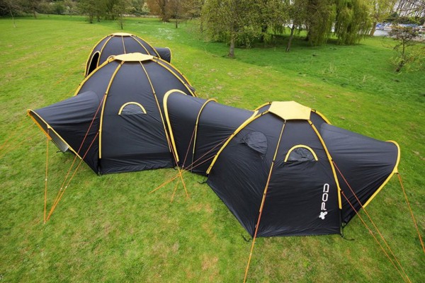 Interconnecting Camping Tents rear view