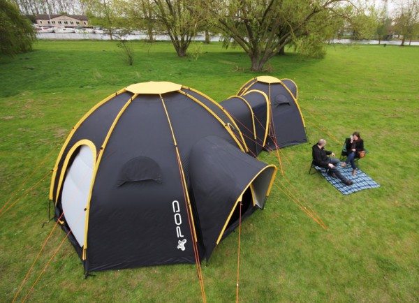 Interconnecting Camping Tents top side view