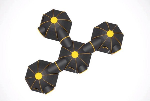Interconnecting Camping Tents top view