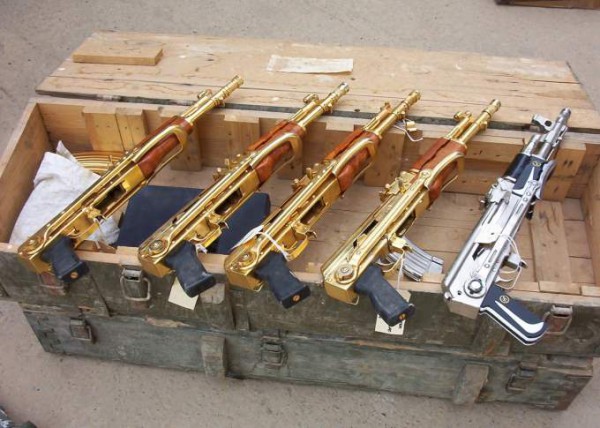 Uday Hussein's gold platted guns