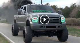 Zac Cotter In His 2005 F250 Powerstroke Turbo Diesel