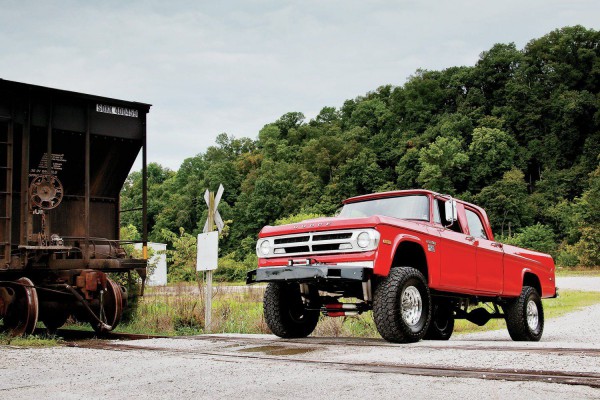1970 Dodge Crew Cab - Cummins Swap Power Wagon front three quarters distant view