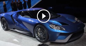 The new 2016 Ford GT front three quarters