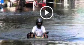 motorcycle in the water