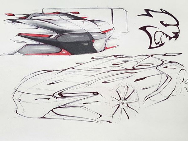 2025 Dodge SRT Hellcat concept design sketch