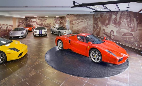 undeground garage with exotic cars