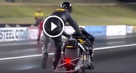 Bikers end up finishing Thunder 400 motorcycle drag racing on football 2016