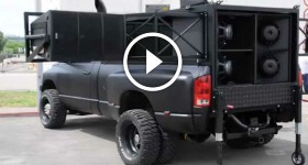 LIFE IN UKRAINE. Bad Dodge Ram truck with monster Dodge Ram speakers