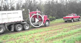 2001 Dodge Cummins Pulls A Stuck 84,000 lb. Kenworth