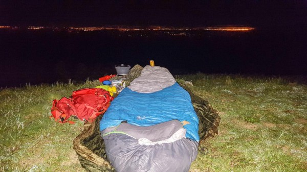 Sleeping outsite in a sleeping bag