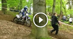Stupid spectator almost got hit by Dirt Biking! Supermototrolls
