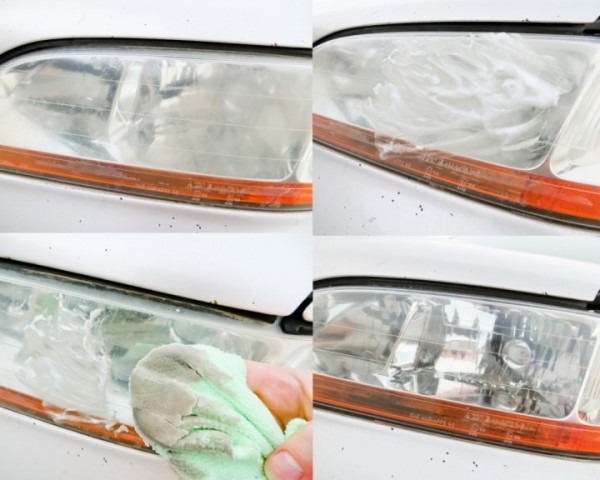 Use toothpaste to clean cloudy headlights