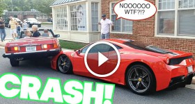 Woman CRASHES On Top of $400000 Ferrari 458 Speciale Supercar!