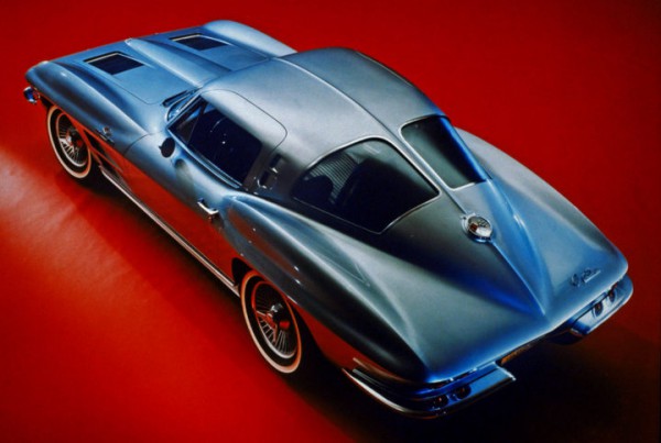 1963 C2 Corvette Stingray rear three quarters top view