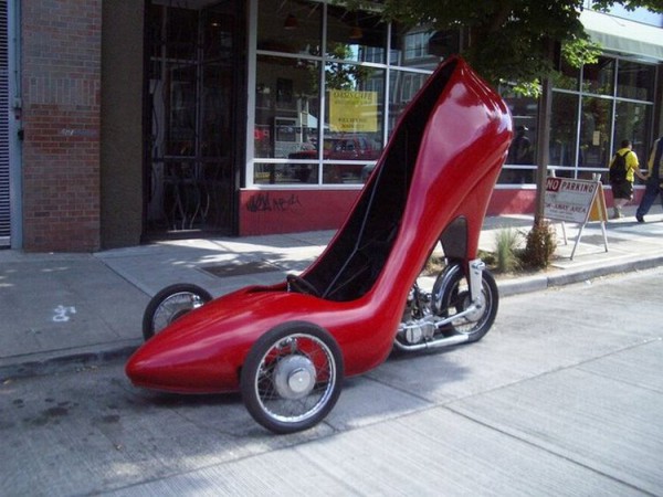 Custom made high-heeled shoe car