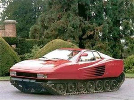 Custom made tracked sports car