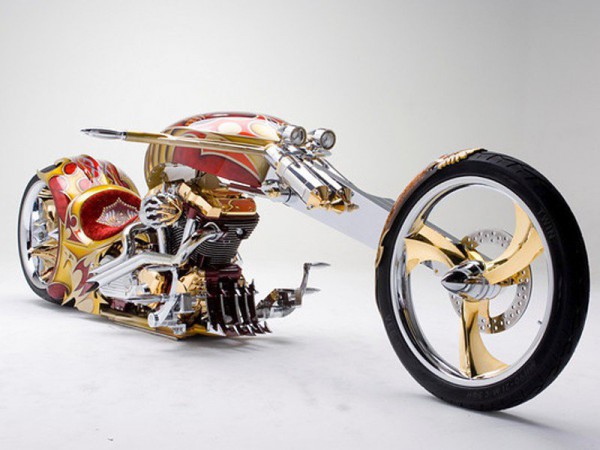 Gold-Plated BMS Nehme-sis Custom Chopper front three quarters