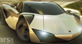 Lamborghini Vitola Electric Lamborghini Hypercar front three quarters - cl